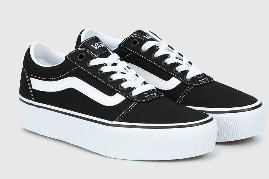 Classic Vans Black Canvas Sneakers Women